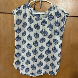 White & Blue Loft Top